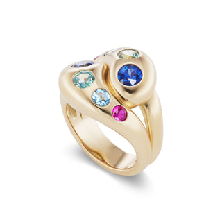 Knot Ring with 8 Round Birthstones