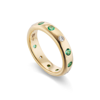 BNS Band with Emerald and Diamond Rounds