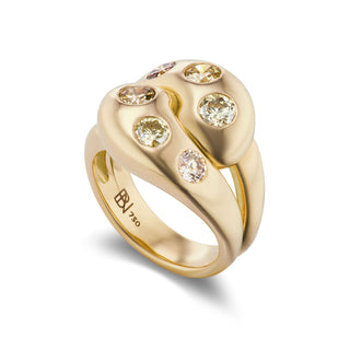 Knot Ring with 6 Round Champagne Diamonds