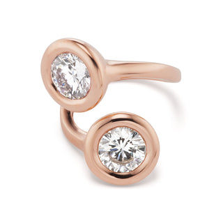 Rose Gold Moi Et Toi Ring with 2ct Diamond Rounds
