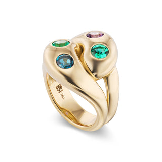 Knot Ring with 4 Round Birthstones