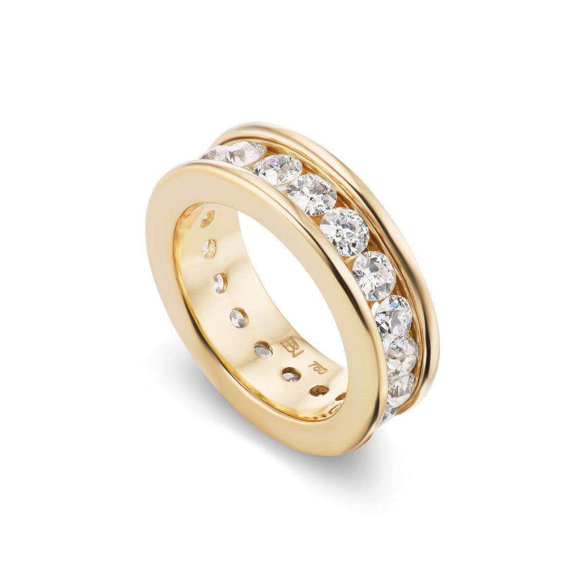 Diamond channel set band hot sale