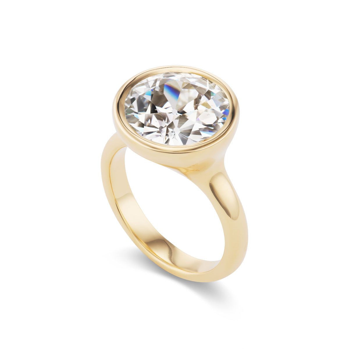 One of a Kind Pillow Ring with Round Diamond Brent Neale