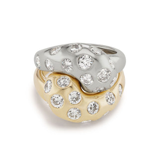 Two-Tone Splash Knot Ring with Diamonds