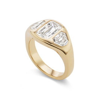 One-of-a-Kind BNS Ring with Ashoka Diamond and Diamond Shield Sides