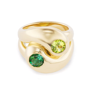 Knot Ring with 2 Round Birthstones