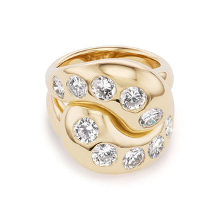Knot Ring with 10 Round Diamonds