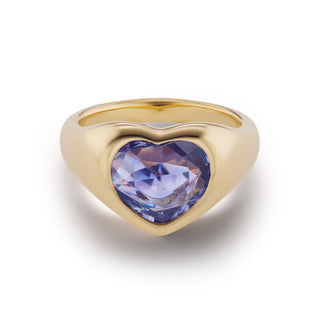 BNS Ring with Purple Sapphire Heart