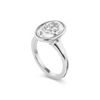 One-of-a-Kind Platinum Pillow Ring with Oval Diamond