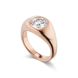 One-of-a-Kind Rose Gold BNS Ring with Single Round Diamond