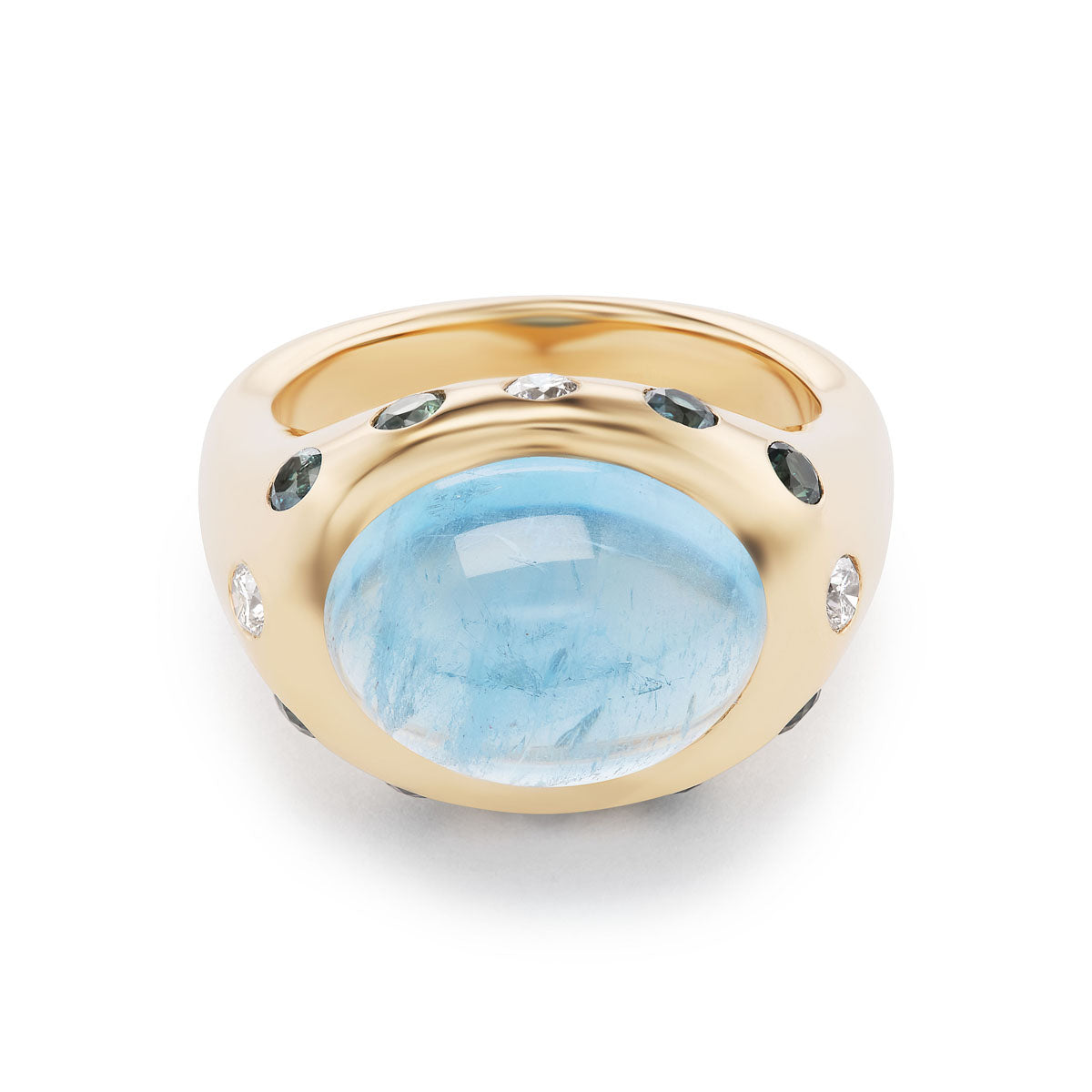 Aquamarine crown ring top