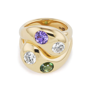 Knot Ring with 4 Round Birthstones