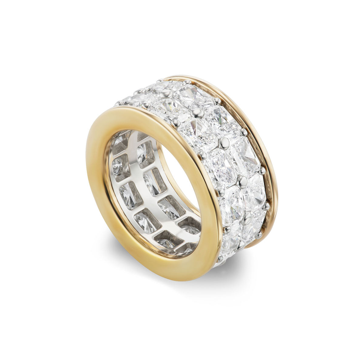 Diamond channel discount band yellow gold