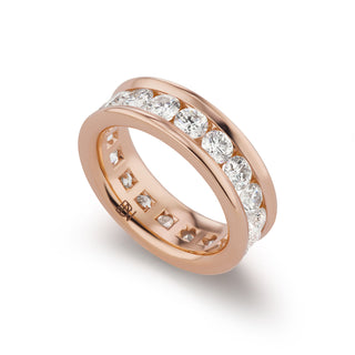 Rose Gold Channel-Set Band with Round Diamonds