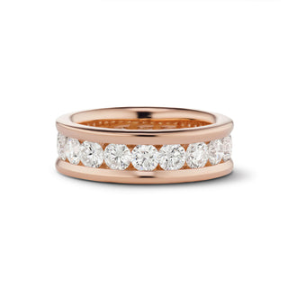 Rose Gold Channel-Set Band with Round Diamonds