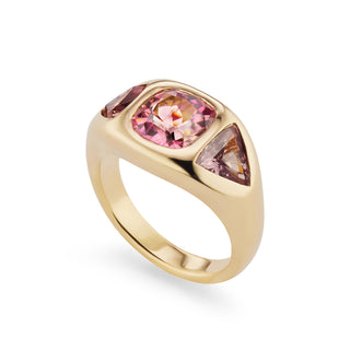 One-of-a-Kind BNS Ring with Pink Tourmaline and Sapphire Sides