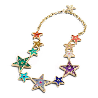Multi-Size Star Collar with Sapphires and Rubies